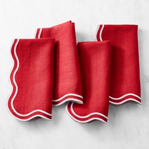 AERIN x Williams Sonoma Scalloped Napkins, Set of 4