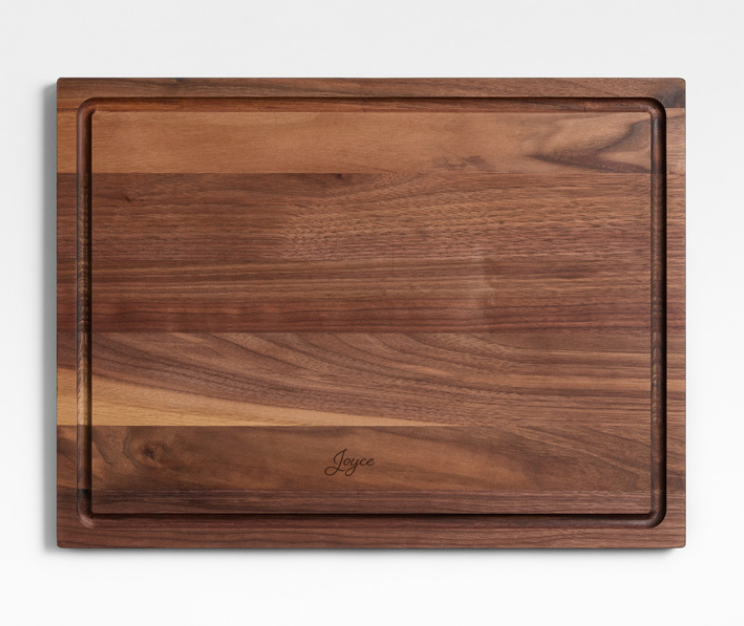 Crate & Barrel Reversible Walnut Wood Cutting Board 20"x15"x0.75"