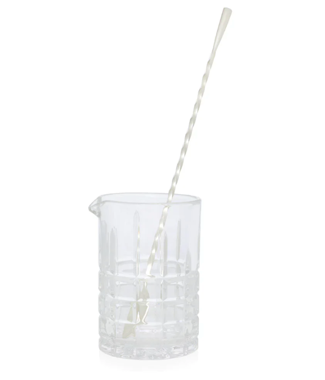 Crystal Cocktail Mixing Glass & Silverplate Stirrer Gift Set
