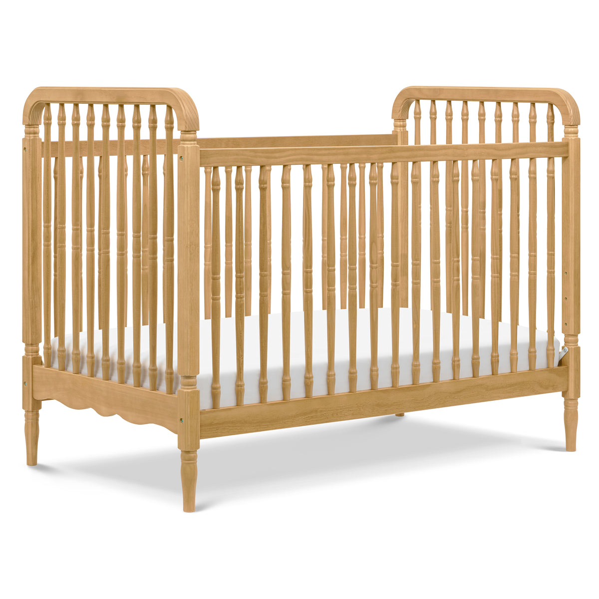 Liberty 3-in-1 Convertible Spindle Crib with Toddler Bed Conversion Kit in Honey