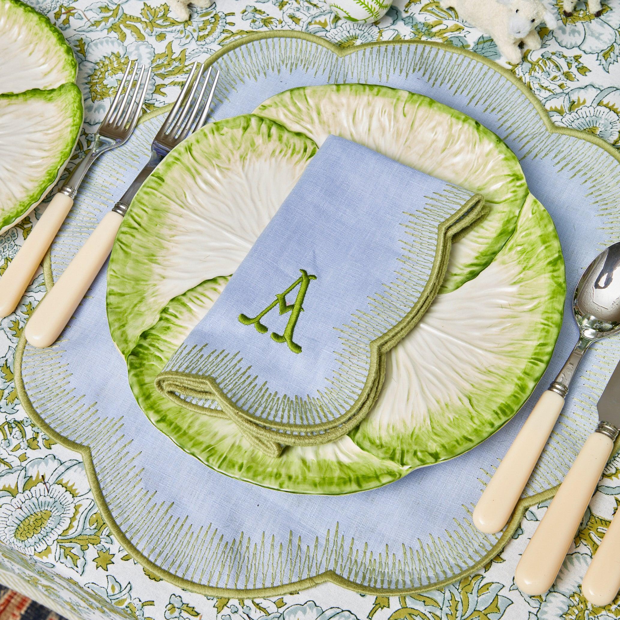 Alathea Blue & Green Placemats & Napkins (Set of 4)