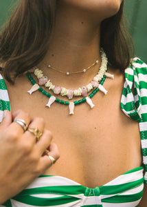 Mother Of Pearl Charm Fish Necklace