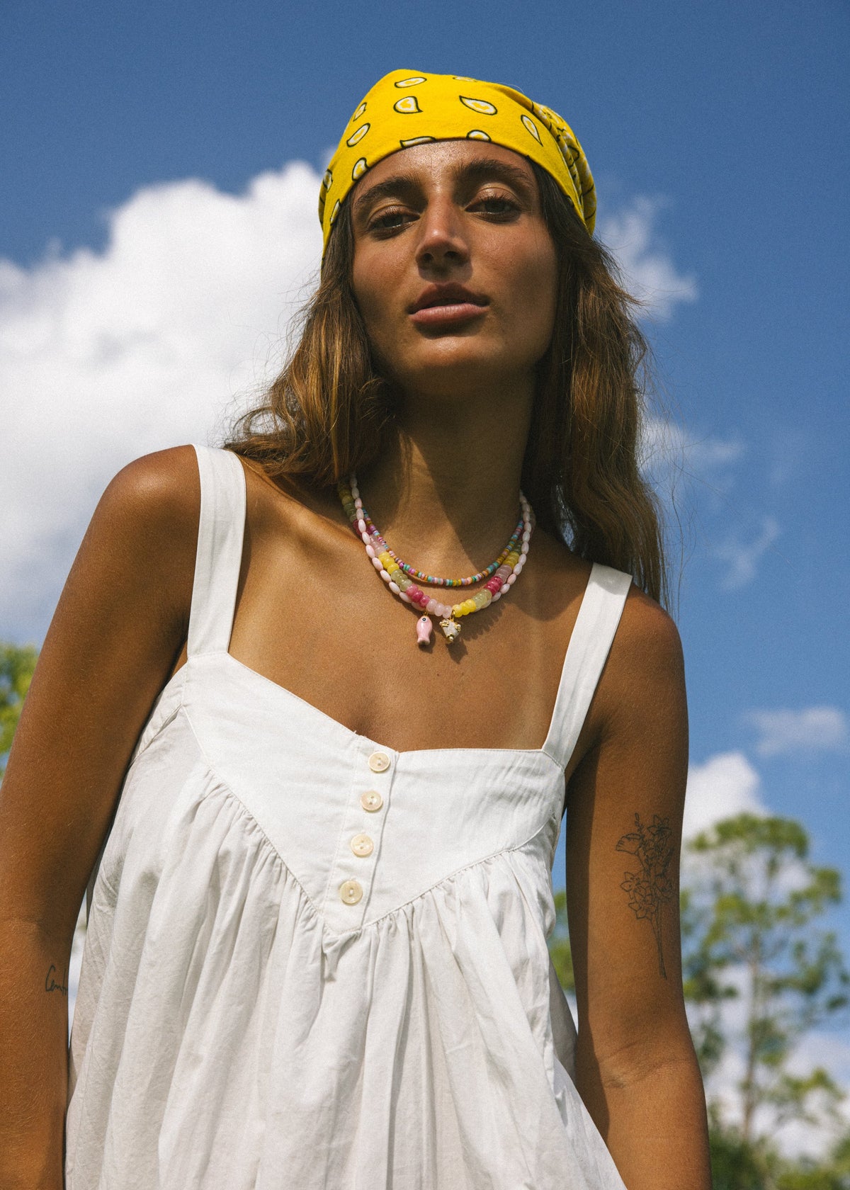 Pastel Beaded Heart Necklace