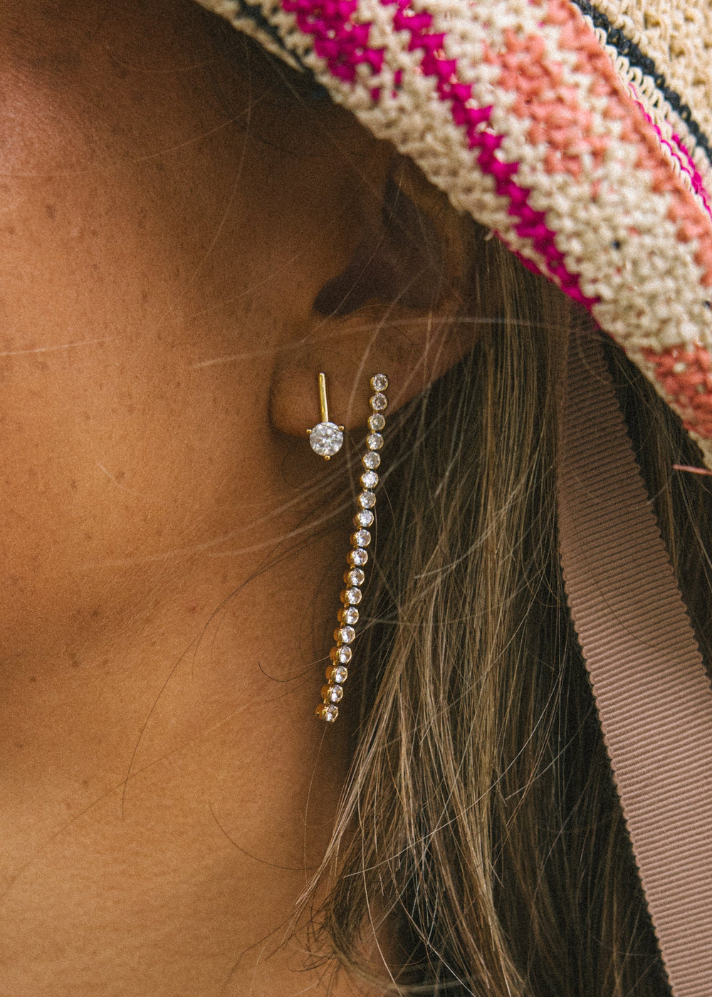 Long Bezel Earrings