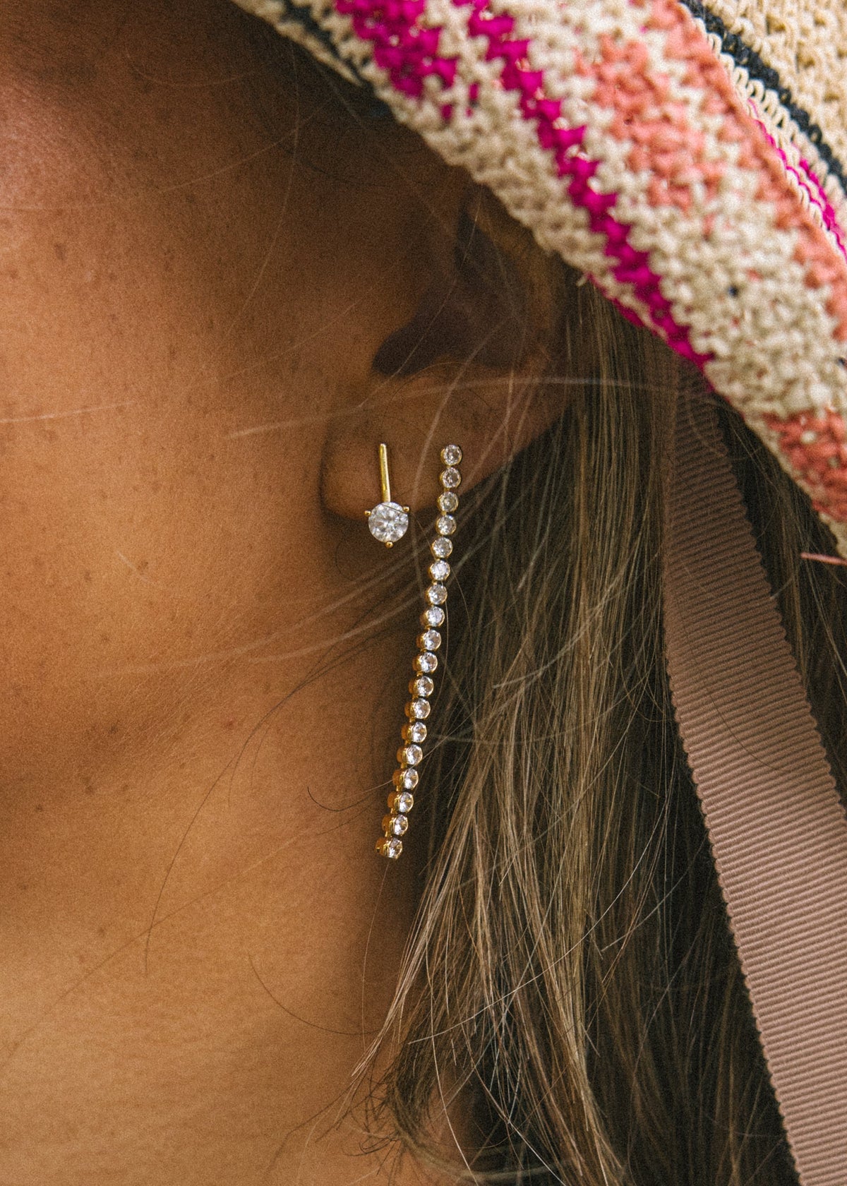 Long Bezel Earrings