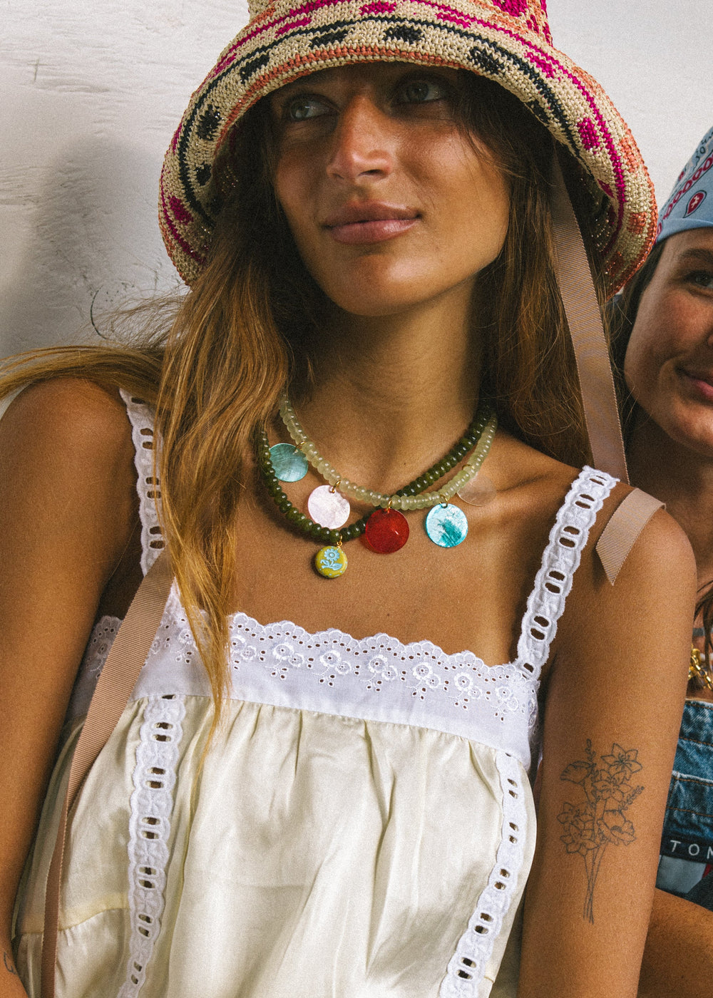 Pastel Disc Beaded Necklace