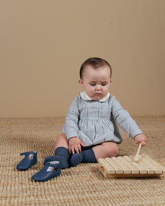 Alex Romper in Vichy Print Babycord