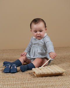 Alex Romper in Vichy Print Babycord