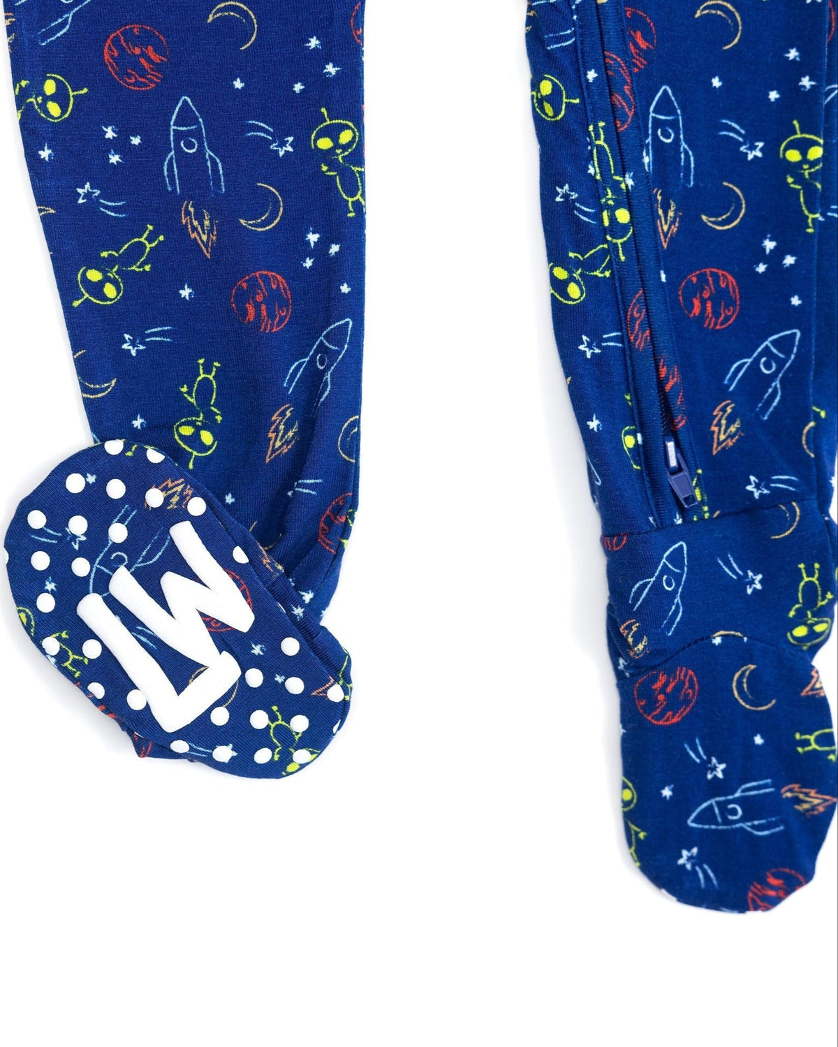 Space Baby PJs, Bamboo Pajamas for Baby and Kids, Baby Onesie