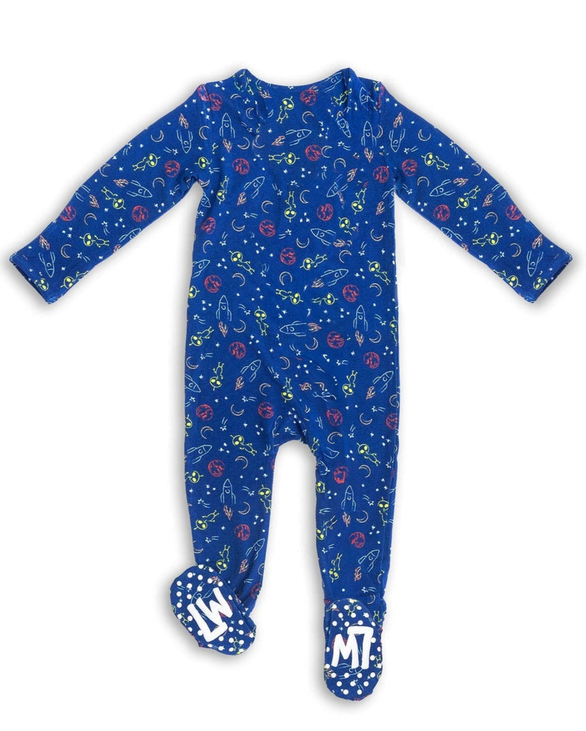 Space Baby PJs, Bamboo Pajamas for Baby and Kids, Baby Onesie