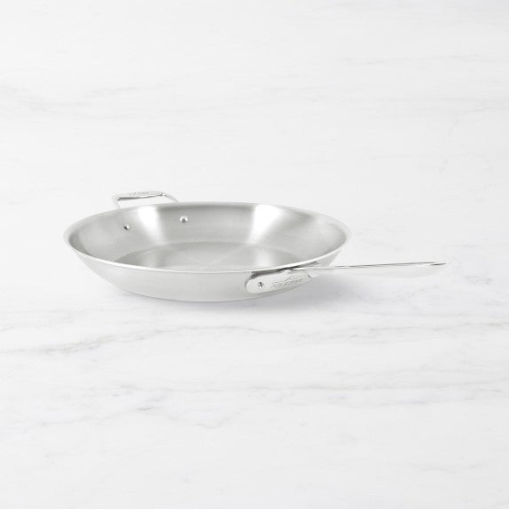 All-Clad D5® Brushed Stainless-Steel Covered Fry Pan, 14"