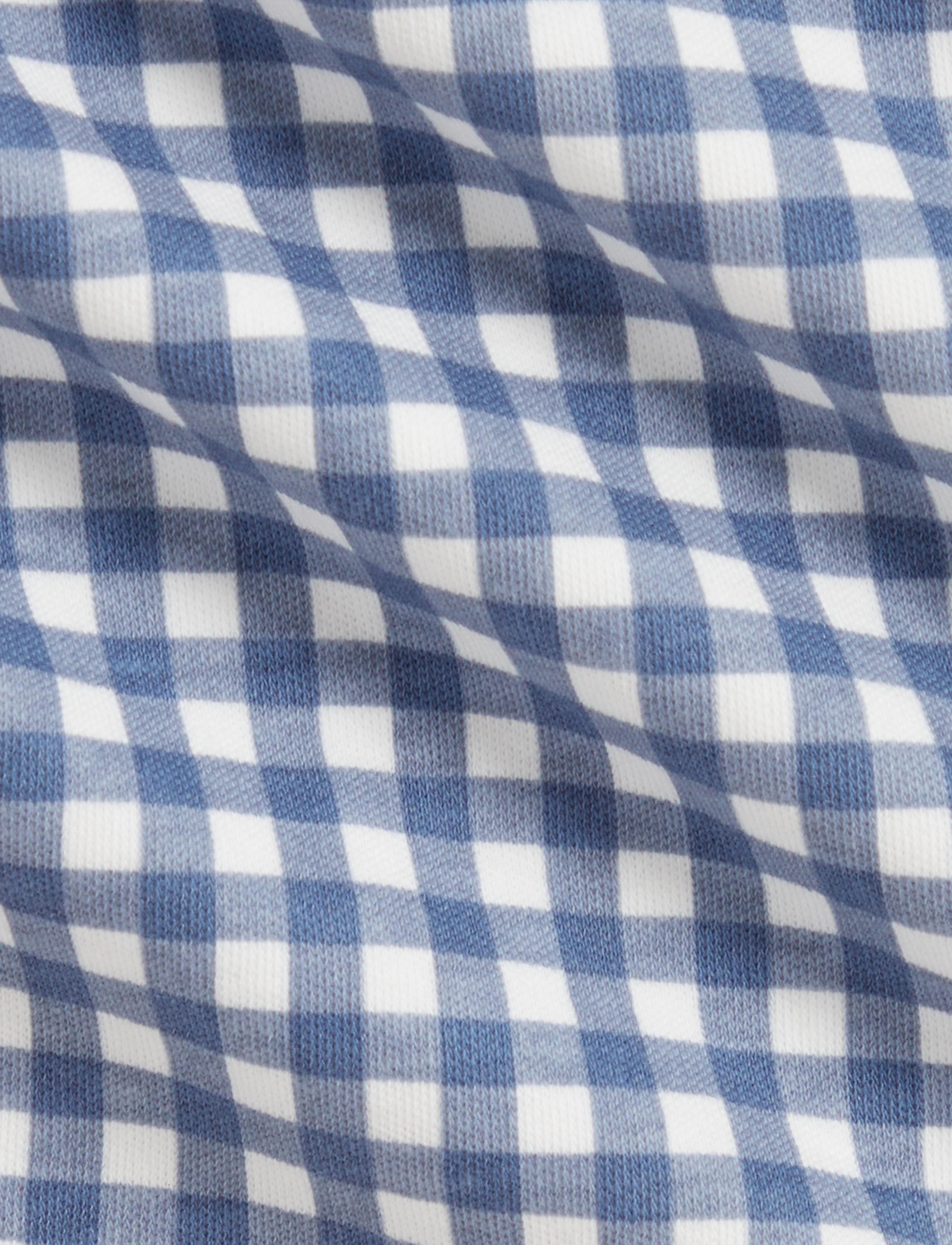 Sleeveless Gingham Overall Dress with Collared Shirt Set