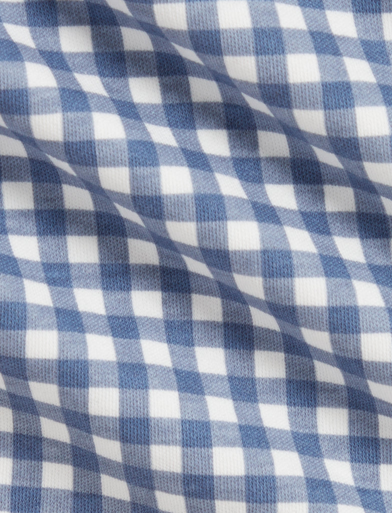 Sleeveless Gingham Overall Dress with Collared Shirt Set