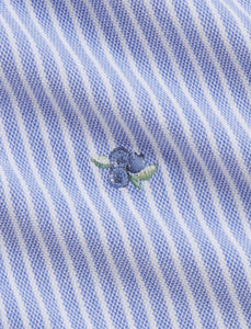 Sleeveless Oxford Mesh Striped Schiffli Ruffle Dress