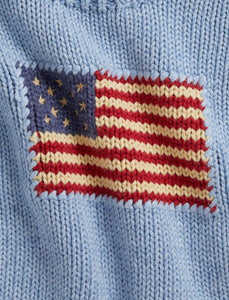 Long-Sleeve Combed Cotton Flag Crewneck Sweater