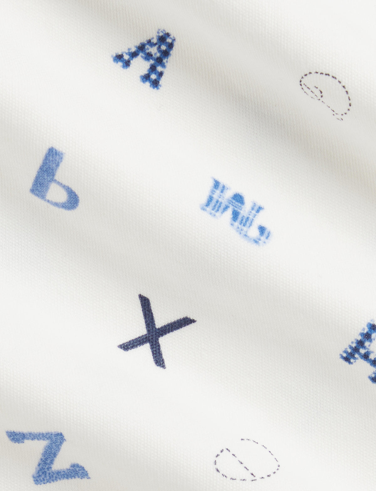 Long-Sleeve Interlock Novelty Alphabet Printed Coverall