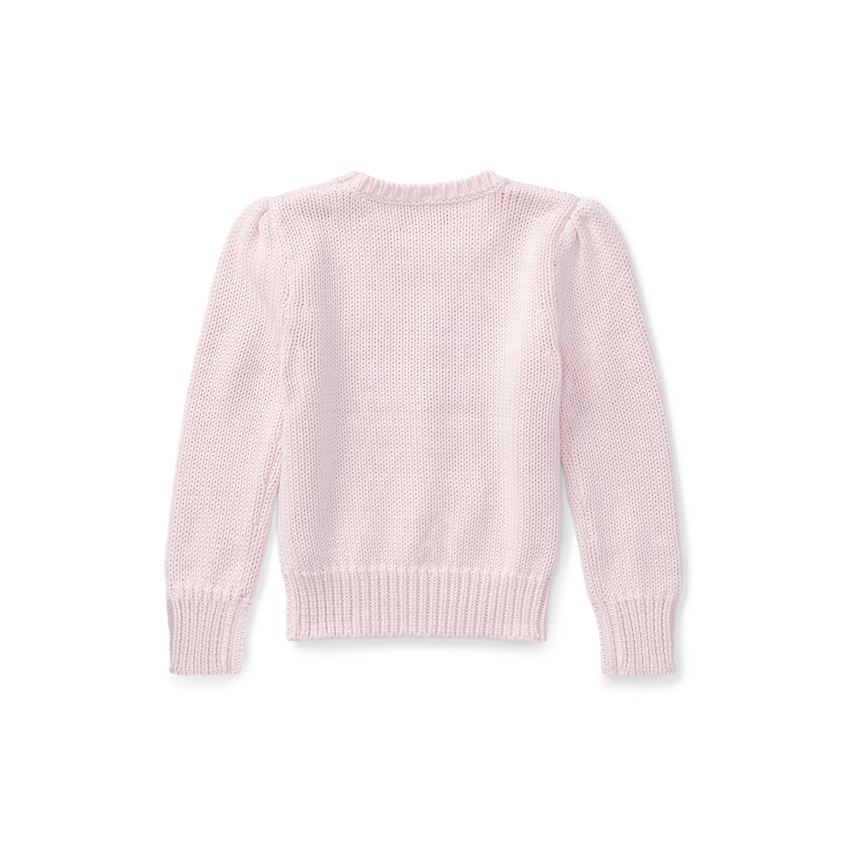 Flag Cotton Crewneck Sweater in Pink