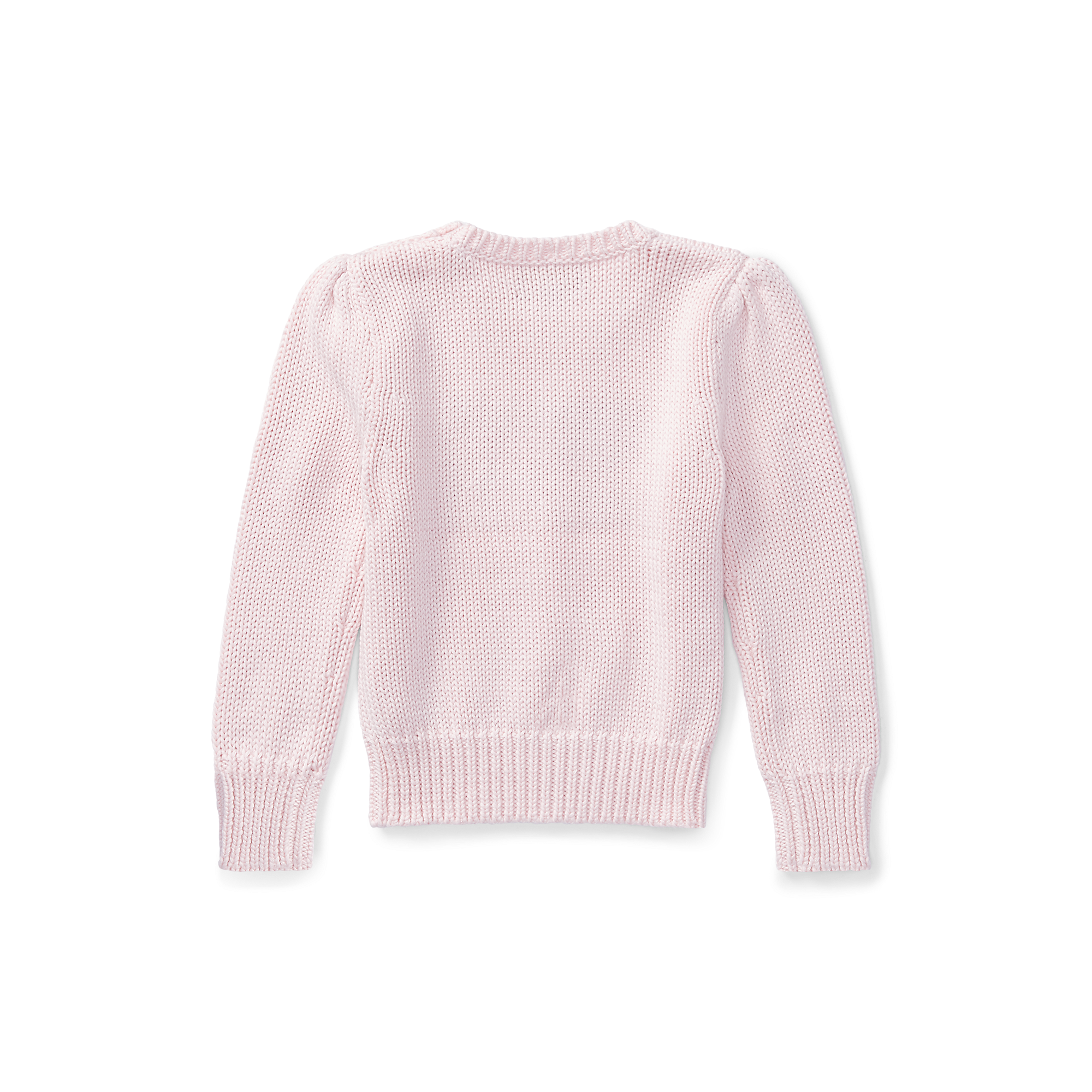 Flag Cotton Crewneck Sweater in Pink