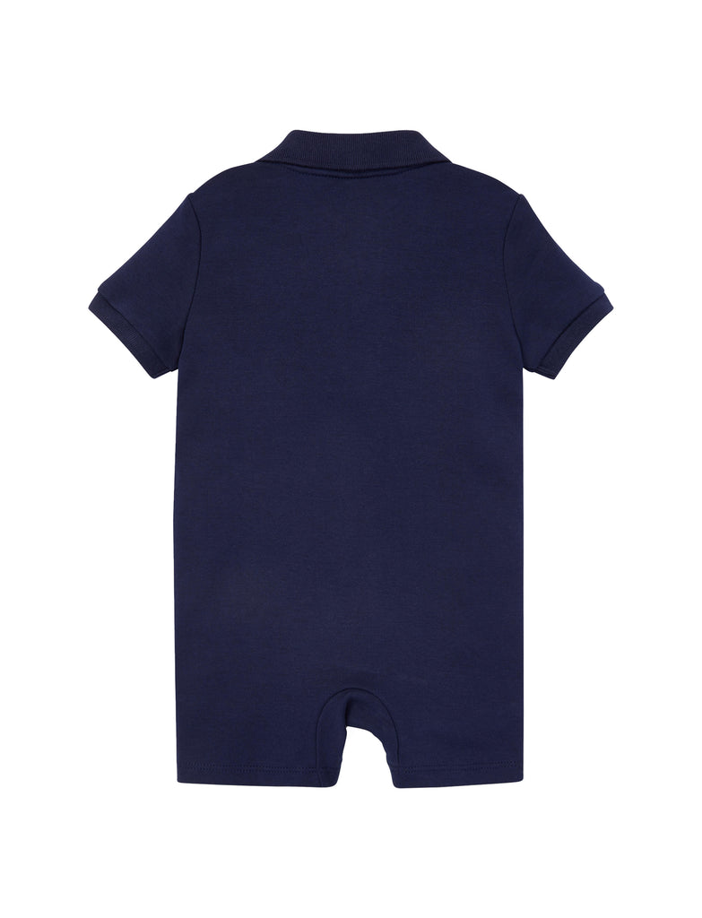 Cotton Interlock Polo Shortall in Navy
