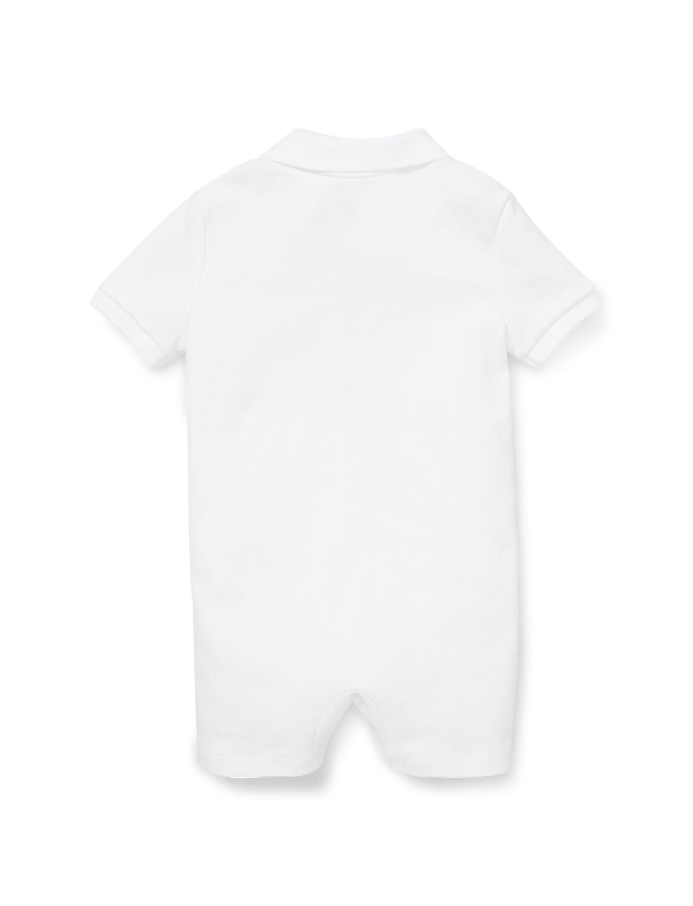 Cotton Interlock Polo Shortall in White