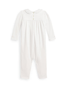 Smocked Organic Cotton Coverall