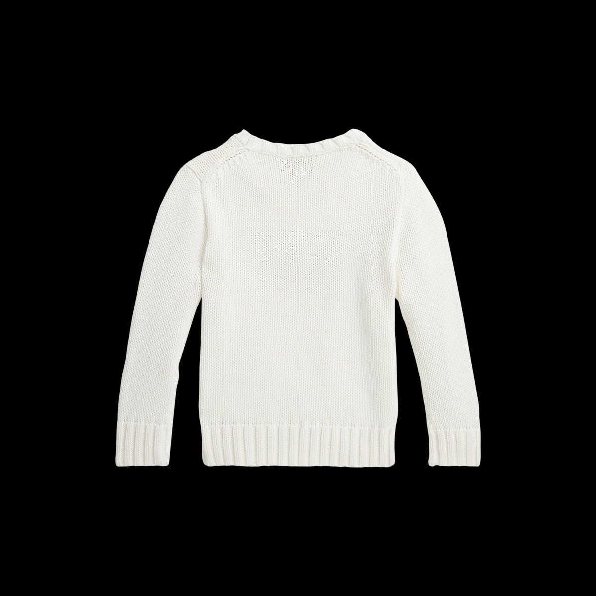 Flag Cotton Crewneck Sweater in White