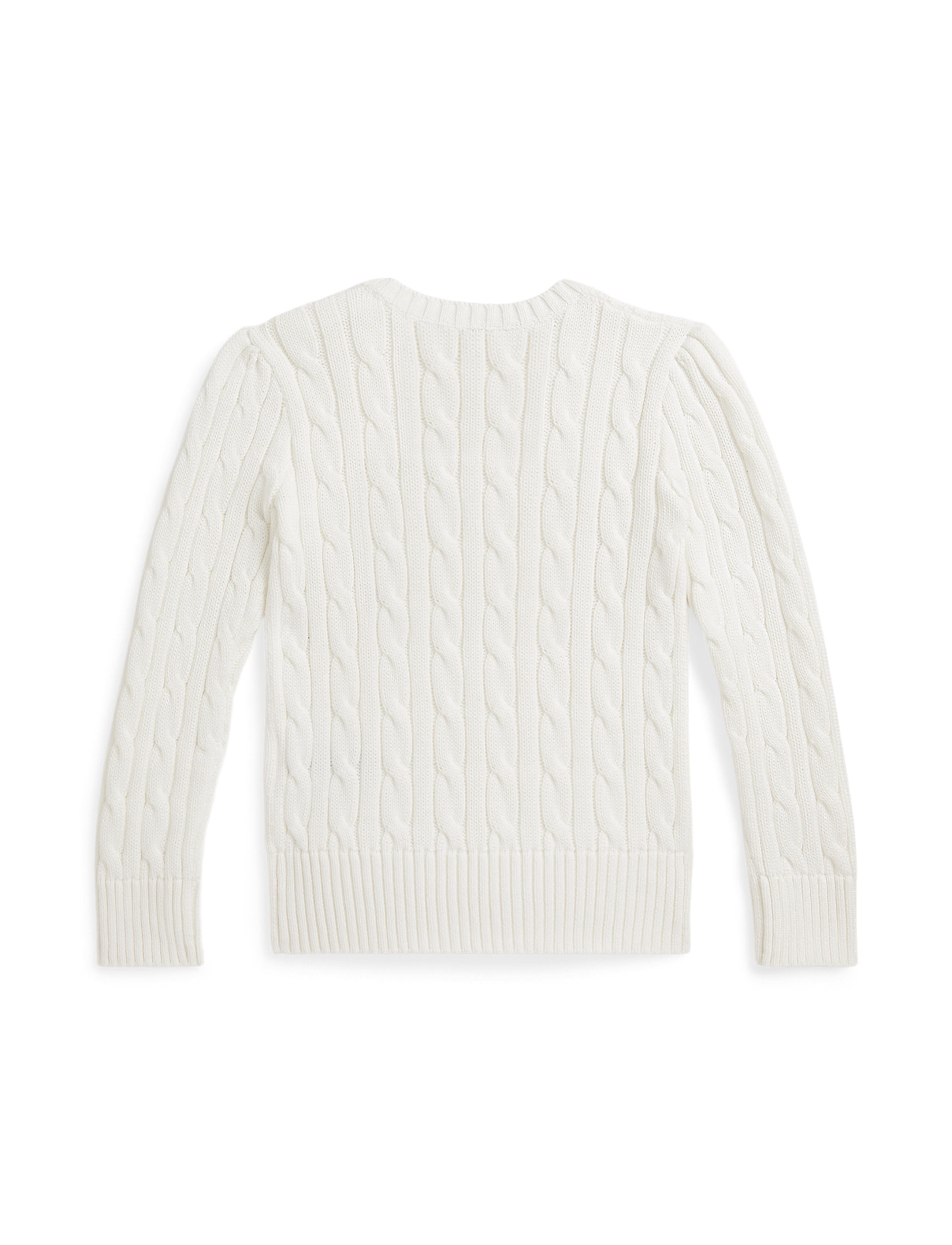 Flag Cotton Crewneck Sweater in Deckwash White
