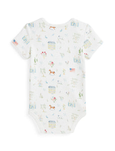 RL Baby x Riley Sheehey Cotton Bodysuit in Romantic Sampler