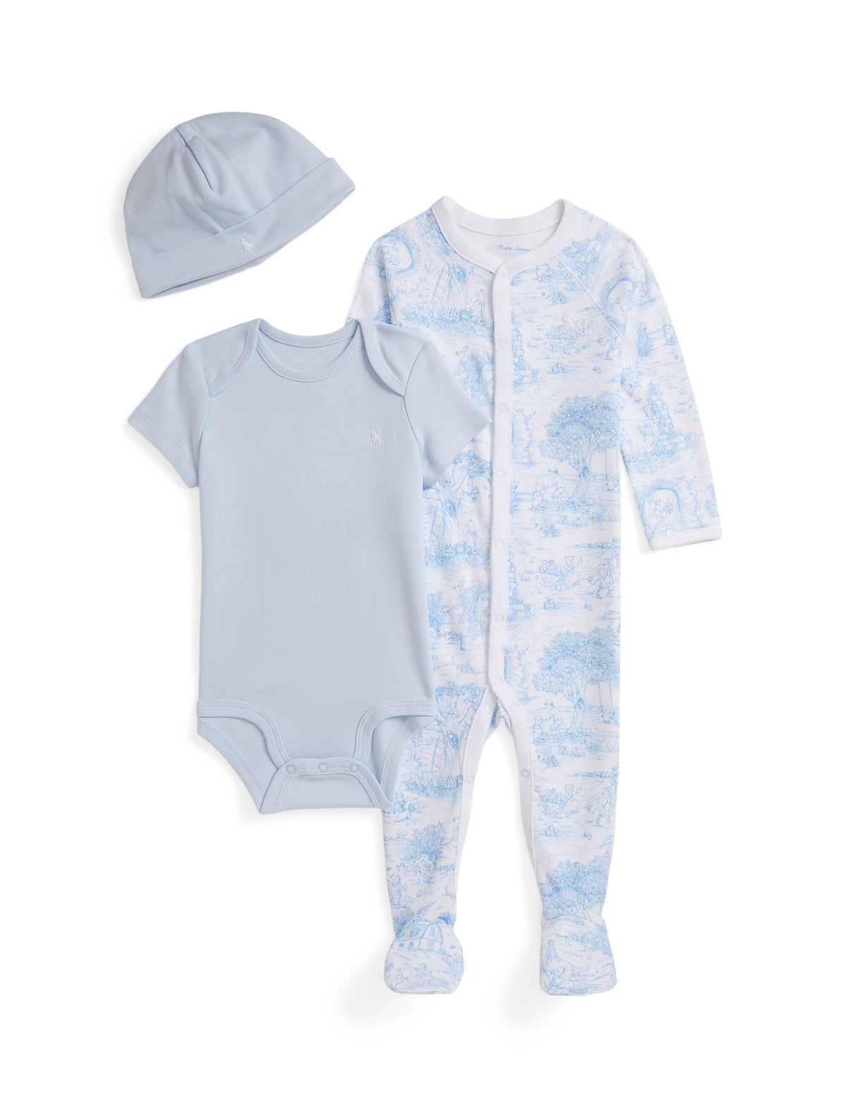 3-Piece Box Set in Blue Toile