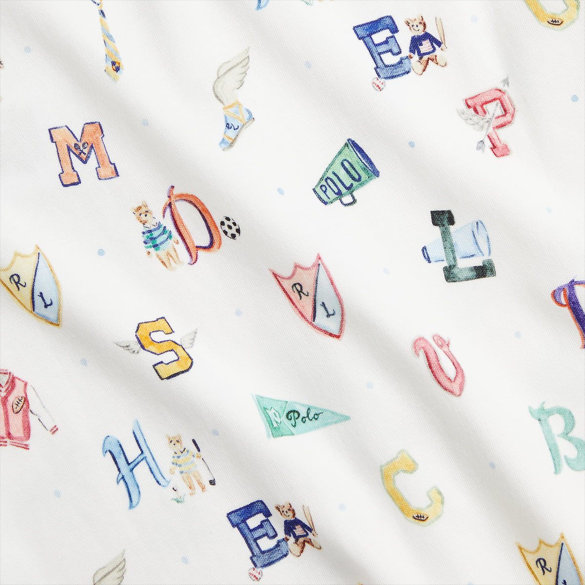 RL Baby x Riley Sheehey Cotton Coverall in Varsity Print