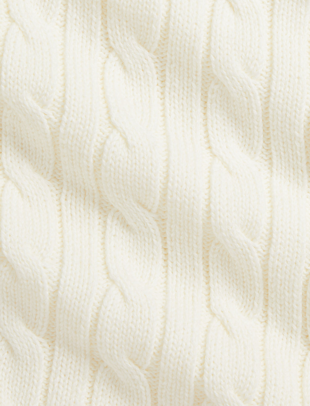 Classic Combed Cotton Cable Knit Baby Blanket in Trophy Cream