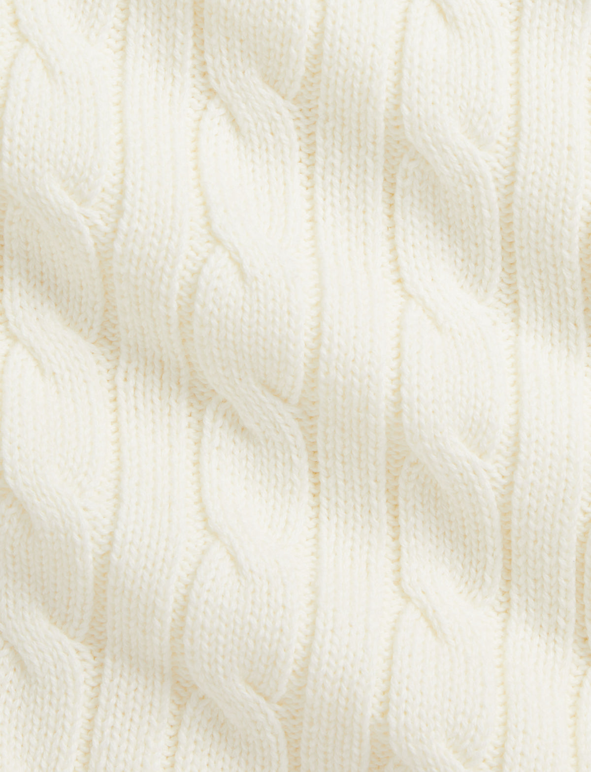 Classic Combed Cotton Cable Knit Baby Blanket in Trophy Cream