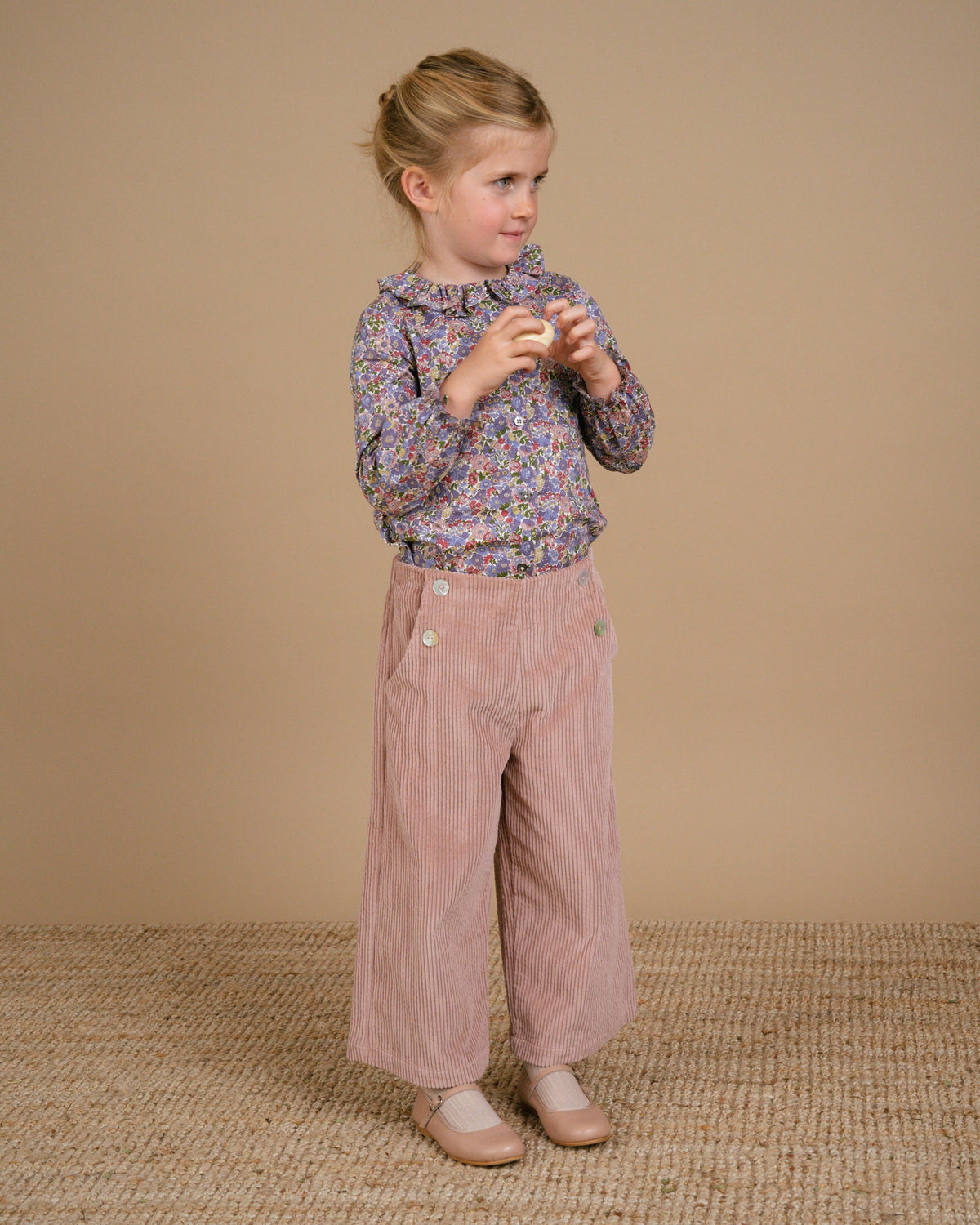 Fleur Trousers in Dusty Pink Corduroy