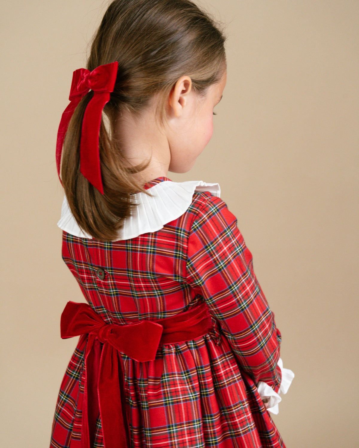 Pompadour Dress in Red Tartan