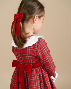 Pompadour Dress in Red Tartan