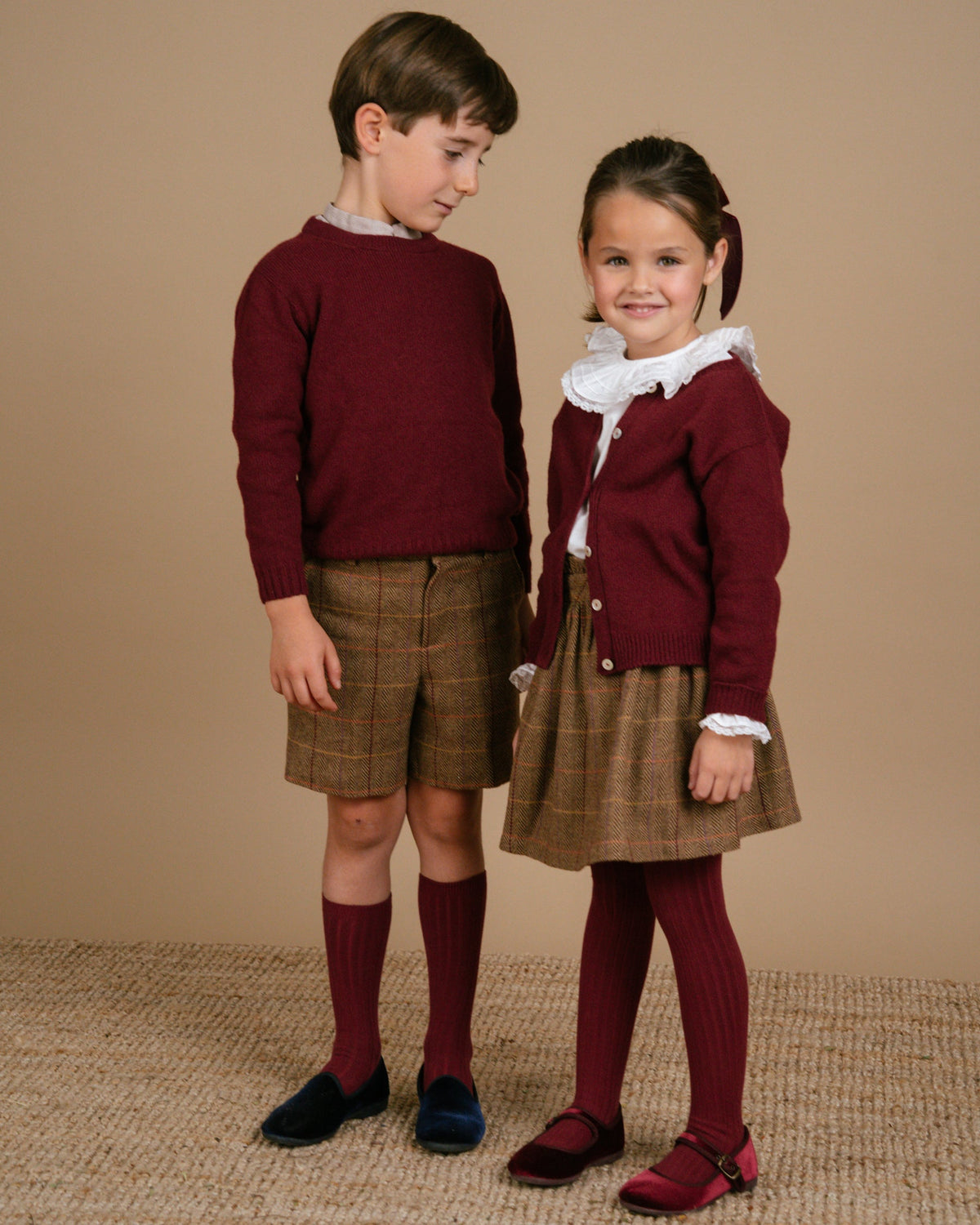 Viana Skirt in Brown Tweed