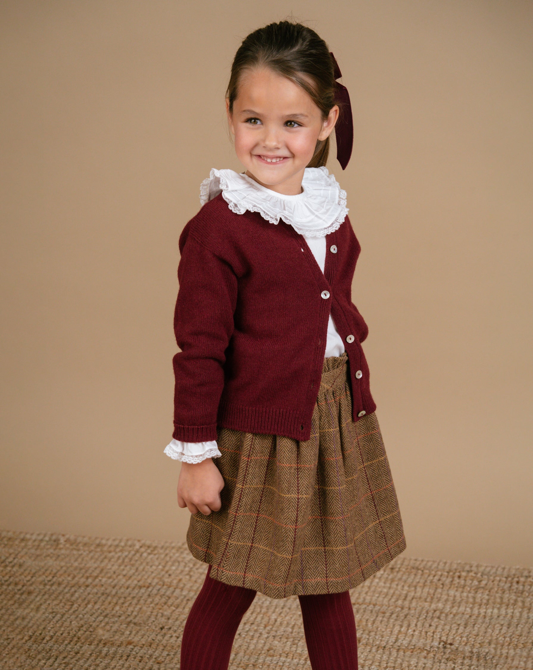 Viana Skirt in Brown Tweed