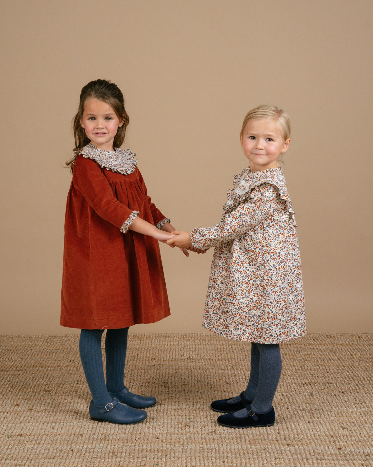 Colombe Dress in Orange Babycord