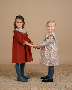 Avie Dress in Brown/Blue Liberty