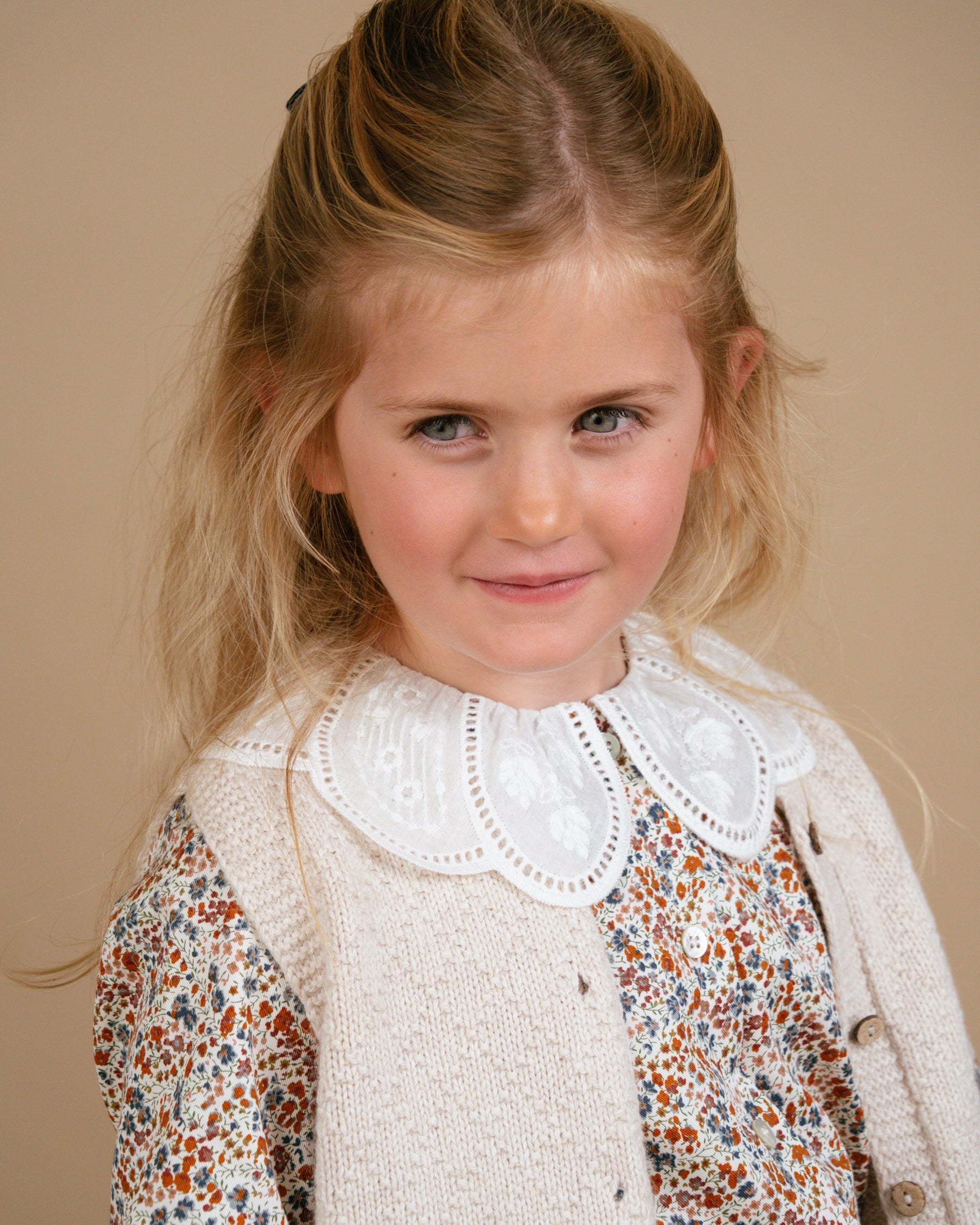 Nina Blouse in Brown/Blue Liberty