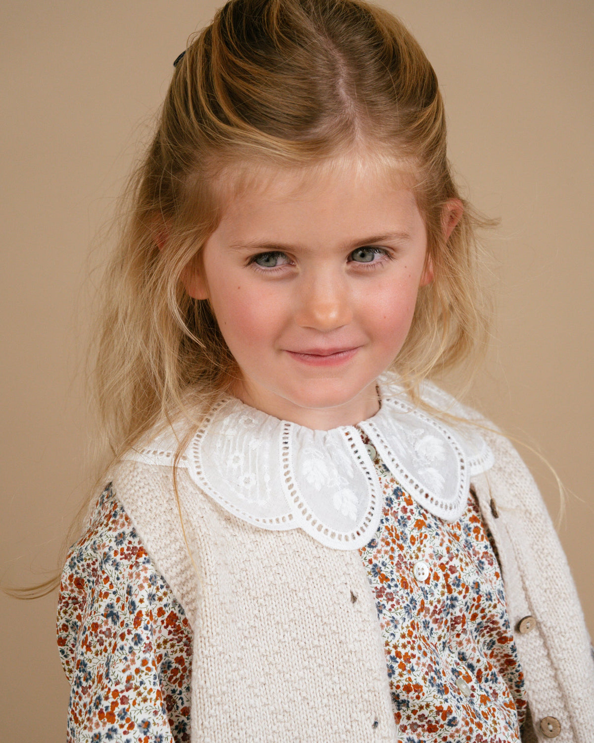 Nina Blouse in Brown/Blue Liberty