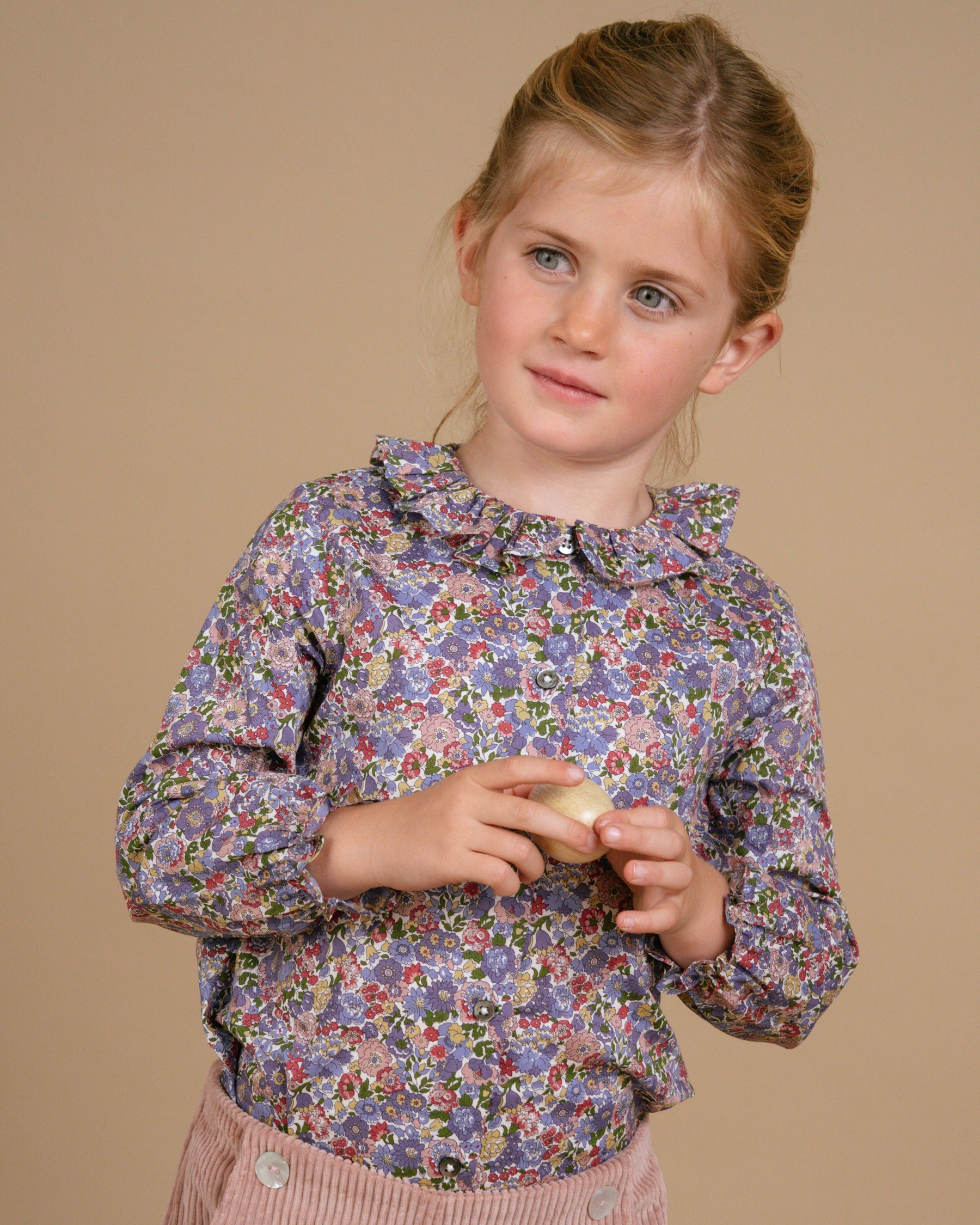 Amelia Blouse in Green/Pink Liberty