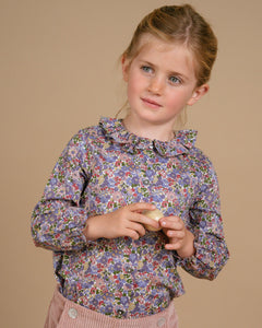 Amelia Blouse in Green/Pink Liberty