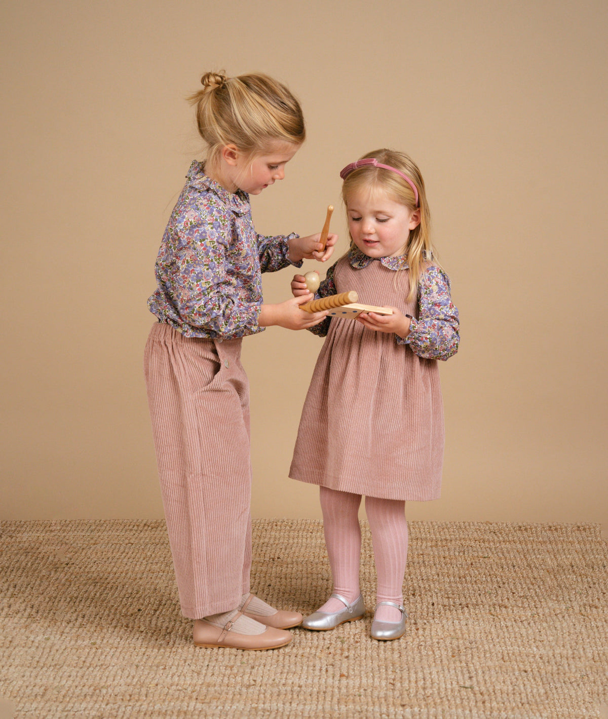 Fleur Trousers in Dusty Pink Corduroy