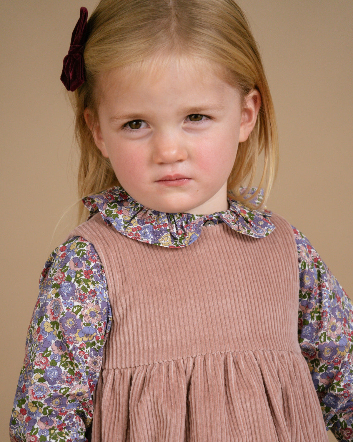 Pichi Dress in Dusty Pink Corduroy