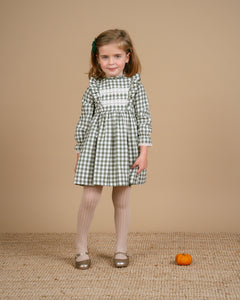 Soledad Dress in Khaki Vichy