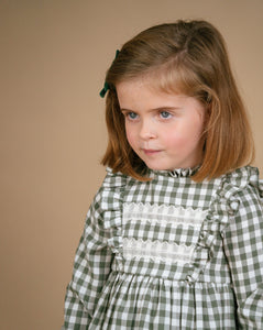 Soledad Dress in Khaki Vichy