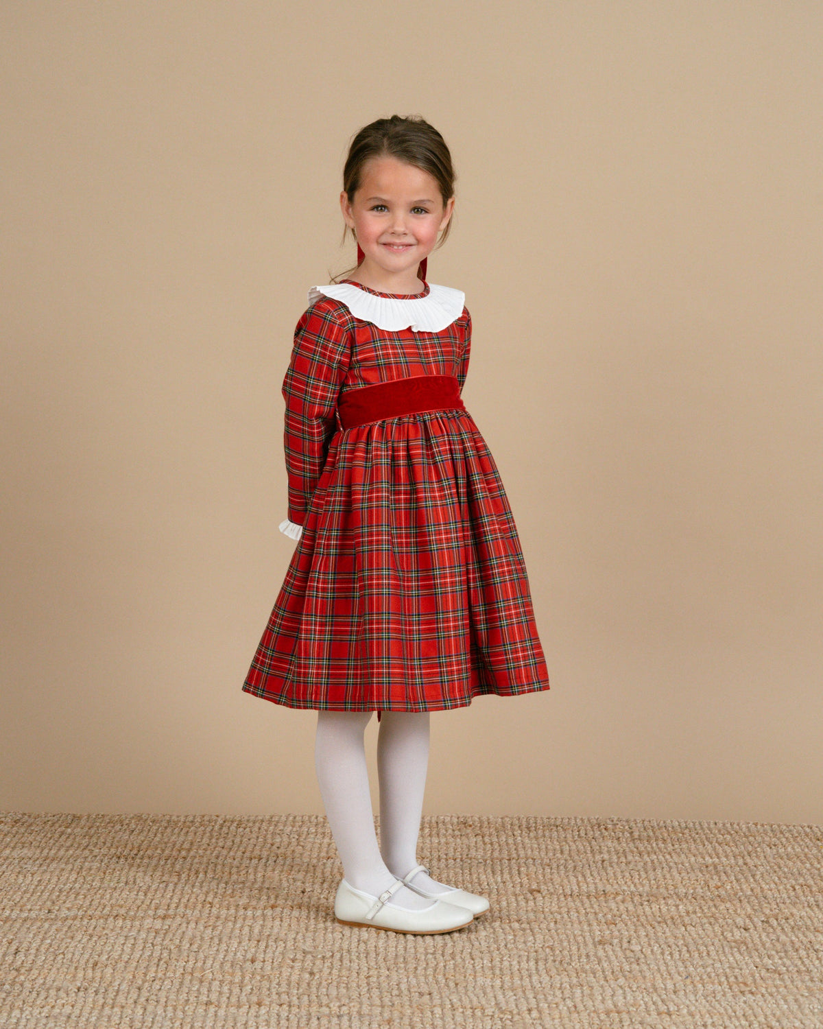 Pompadour Dress in Red Tartan