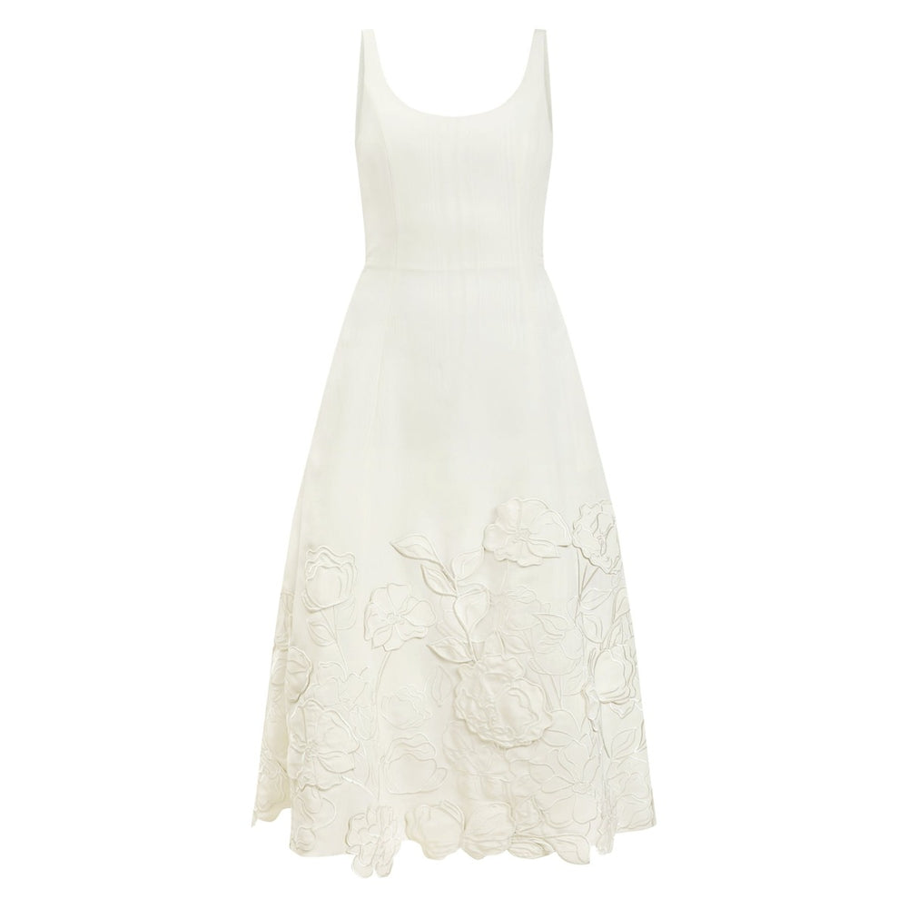 Amanda Midi Dress in Ivory