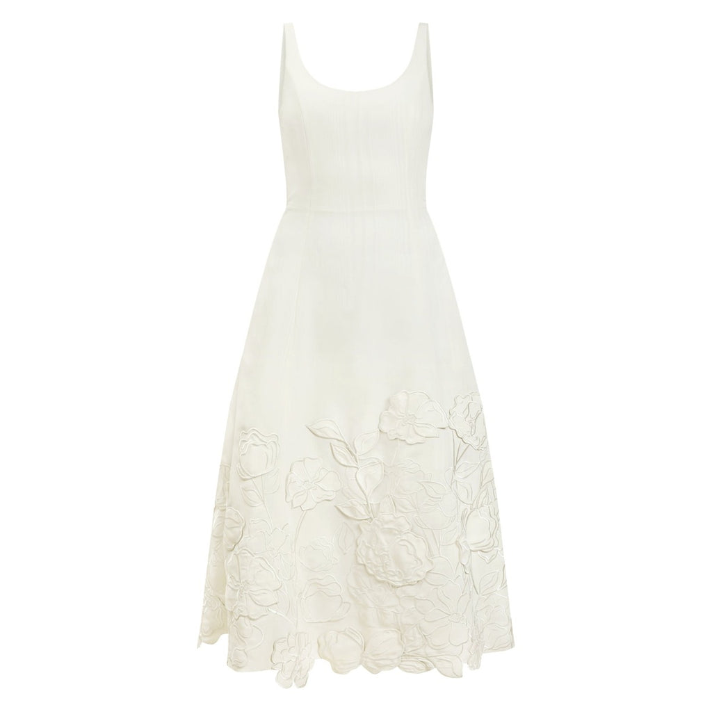 Amanda Midi Dress in Ivory